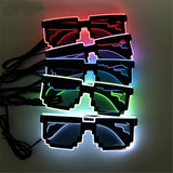 LED Light Up Pixel Meme Sunglasses (Orange Color, 1 Per Pack) - Glow-Paradise