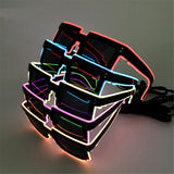 LED Light Up Pixel Meme Sunglasses (Orange Color, 1 Per Pack) - Glow-Paradise
