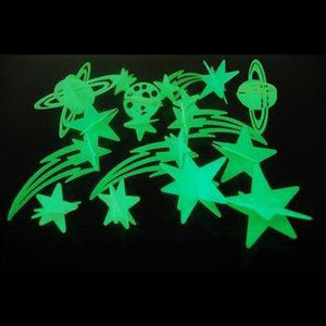 Glow in the Dark 3D Hanging Stars (17 Stickers Per Pack) - Glow-Paradise