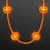 LED Pumpkin Light Up Beads Necklace, Fun Halloween Jewelry - Glow-Paradise