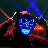 halloween Masks Scary Masks for Adults Festival Party with 3 Flash Modes Blue led face mask for Halloween Dance Party Birthday - Glow-Paradise