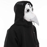 Stegosaurus Plague Doctor Bird Mask Long Nose Beak Cosplay Steampunk Halloween Costume Props Latex Material D-White - Glow-Paradise
