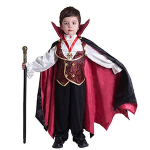 Gothic Vampire Costume Deluxe Set for Boys, Kids Halloween Party Favors, Dress Up,Role Play and Cosplay (3T) - Glow-Paradise
