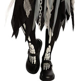Grim Reaper Girl Costume Glow in the dark for Halloween (X-Large( 12 - 14 yr )) - Glow-Paradise