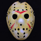 Wen Xinrong Jason Mask Halloween Costume Horror Mask Cosplay Costume Mask Party Masquerade Props Mask (Retro Yellow) - Glow-Paradise