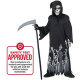 Morph Costumes Grim Reaper Costume Kids Glow In The Dark Boys and Girls Halloween Scary Phantom Costume S - Glow-Paradise