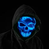 Halloween Mask LED Light up Costumes Scary Mask for Party Supplies Favor (Blue skull) - Glow-Paradise
