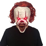 Horror Clown Mask Creepy IT Mask is Perfect for Cosplay Halloween, Movie Premiere and More. (Horror teeth-LED) - Glow-Paradise