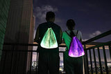LED Light up Backpack Glowing Bag For Rave Music Festival Party Christmas Halloween, Unisex Flashing Drawtstring Bag,Multicolor,Mobile APP Control - Glow-Paradise