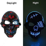 Halloween Mask LED Light up Costumes Scary Mask for Party Supplies Favor (Blue pirate) - Glow-Paradise