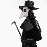 Stegosaurus Plague Doctor Bird Mask Long Nose Beak Cosplay Steampunk Halloween Costume Props Latex Material D-White - Glow-Paradise