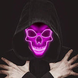 Halloween Scary Mask light Up Face Mask for Halloween Festival Party with 3 Flash Modes Pink Led Masks for Adults - Glow-Paradise