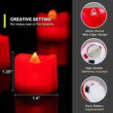 Homemory Flameless Candles, Pack of 24 Flickering LED Tea Light Candles Battery Operated, Red Tea Lights, Batteries Included - Glow-Paradise