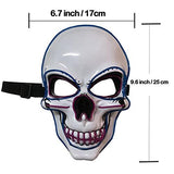 Halloween Scary Mask LED Light Up Mask for Halloween Festival Party with 3 Flash Modes Dual color(Blue Purple) - Glow-Paradise