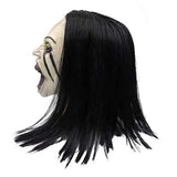 Horror Crying Woman Mask with Wigs, Latex Creepy Scary Evil Female Ghost Devil Full Head Mask Halloween Cosplay Props - Glow-Paradise