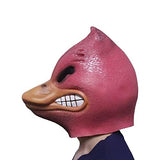 Molezu Halloween Deluxe Mask Duck Head Mask Latex Animal Mask Novelty Duck bill costume (red) - Glow-Paradise