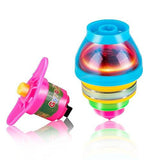 PROLOSO 15-Pack LED Light Up Flashing UFO Spinning Tops with Gyroscope Novelty Bulk Toys Party Favors - Glow-Paradise