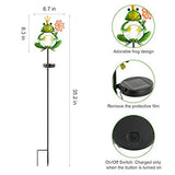 Garden Solar Lights Outdoor Decorations, Waterproof Frog Crackle Glass Globe Metal Garden Stake Lights, Solar Powered Warm White LED Light for Halloween Christmas Pathway Lawn Patio Yard Decor(Flower) - Glow-Paradise