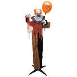 Holidayana Creepy Clown Halloween Animatronic - 5.6 ft Tall Animated Clown with Balloon Halloween Decoration, Sound and Touch Activated with Sounds, Lights and Movement - Glow-Paradise