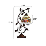 Chloe Lighting Serenity Victorian Tiffany-Style Dark Bronze 1 Light Table Lamp 8" Wide, Multicolor - Glow-Paradise