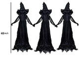 JOYIN 3 Pack 48" Halloween Light Up Witch Yard Stake, Witch Yard Sign with Creepy Sound (Sound Activation) for Halloween Outdoor, Lawn, Yard, Patio Decoration, Haunted House Decorations - Glow-Paradise