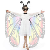 Butterfly Wings for Kids Butterfly Shawl Fairy Girl Cape Nymph Pixie Costume Halloween Accessory Children Size (Rainbow c) - Glow-Paradise