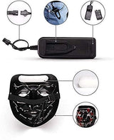 Depointer Halloween Scary Mask Cosplay Led Costume Mask EL Wire Light up Halloween Festival Party, Pink/Blue - Glow-Paradise