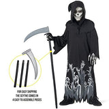 Morph Costumes Grim Reaper Costume Kids Glow In The Dark Boys and Girls Halloween Scary Phantom Costume S - Glow-Paradise