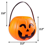 HANSGO Mini Halloween Portable Pumpkin Bucket, 12PCS 2.5 inches Small Halloween Pumpkin Candy Buckets Children Trick or Treat Bags - Glow-Paradise