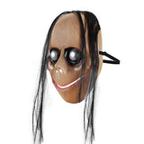 Molezu Horror Devil Mask with Long Hair,Scary Challenge Games Evil Costume Halloween Creepy Cosplay Party Decoration Props… (E) - Glow-Paradise