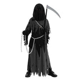 Child Unisex Glowing Eyes Reaper Costume for Creepy Phantom Halloween Costume (Medium (8-10 yr)) - Glow-Paradise
