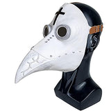 Stegosaurus Plague Doctor Bird Mask Long Nose Beak Cosplay Steampunk Halloween Costume Props Latex Material D-White - Glow-Paradise