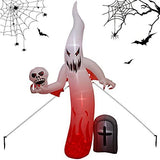 MRTREUP 8.5 Ft Halloween Inflatables Scary Ghost Blow Up Yard Decoration, Halloween Large Inflatable Red Fire Ghost Outdoor Decoration with Build in LEDs Lights Built-in Yard, Garden Lawn Decoration - Glow-Paradise