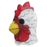 Molezu Rooster Mask,Halloween Novelty Costume Party Latex Animal head Mask Chicken Cock Cosplay Props,White (White) - Glow-Paradise