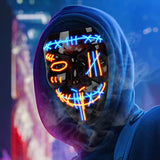 2PACK Halloween Purge Masks Halloween Scary Mask Led Light Up Masks for Halloween - Glow-Paradise