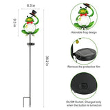 Garden Solar Lights Outdoor Decorations, Waterproof Frog Crackle Glass Globe Metal Garden Stake Lights, Solar Powered LED Green Light for Halloween Christmas Pathway Lawn Patio Yard Decor(Hat) - Glow-Paradise