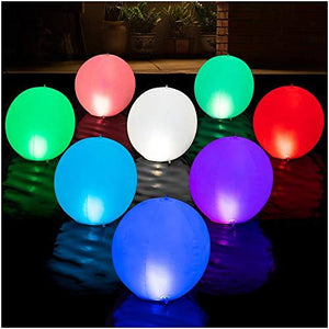 HAPIKAY Solar Floating Pool Lights - 14 Inch Inflatable and Waterproof LED Color Changing Light Orbs- Floats or Hang in Pool, Garden, Backyard, Patio, Party (1, English) - Glow-Paradise