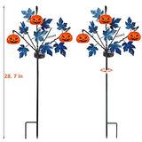Brwoynn 30 Inches Solar Halloween Yard Decorations, Outdoor LED Solar Powered Pumpkin Halloween Pathway Lights, Metal Garden Stakes Lawn Yard Ornament, Set of 2 - Glow-Paradise
