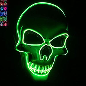 Halloween Led Mask Scary Halloween Costumes for Boys Halloween Festival Party with 3 Flash Modes Forest Green - Glow-Paradise