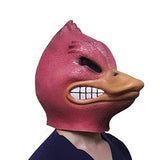 Molezu Halloween Deluxe Mask Duck Head Mask Latex Animal Mask Novelty Duck bill costume (red) - Glow-Paradise