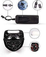Depointer Halloween Scary Mask Cosplay Led Costume Mask EL Wire Light up Halloween Festival Party(White) - Glow-Paradise