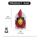 Molezu Rooster Mask,Halloween Novelty Costume Party Latex Animal head Mask Chicken Cock Cosplay Props,White (White) - Glow-Paradise