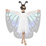 Butterfly Wings for Kids Butterfly Shawl Fairy Girl Cape Nymph Pixie Costume Halloween Accessory Children Size (Starry Blue c) - Glow-Paradise
