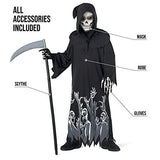 Morph Costumes Grim Reaper Costume Kids Glow In The Dark Boys and Girls Halloween Scary Phantom Costume S - Glow-Paradise
