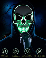 4 Pcs Halloween Mask LED Light up Scary Mask Spooky Skull Mask Cosplay Skeleton Mask for Festival Parties Costume Supplies Favor - Glow-Paradise