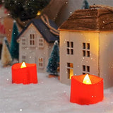 Homemory Flameless Candles, Pack of 24 Flickering LED Tea Light Candles Battery Operated, Red Tea Lights, Batteries Included - Glow-Paradise