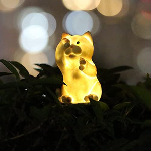 Garden Solar Light Outdoor Decor, Resin Cat Solar LED Light for Outdoor, Animal Waterproof Light for Flower Fence Lawn Passage Walkway Courtyard Party Decoration, Cat - Glow-Paradise