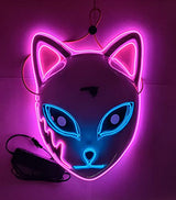 BAYDELKU Double Color Halloween Led Purge Mask Twinkling with Music Speed Mask (Pink- Blue) - Glow-Paradise