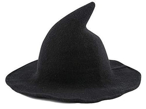 Edoneery Halloween Witch Hat for Women Wide Brim Foldable Pointed Cap for Halloween Party Costume Accessory - Glow-Paradise