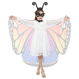 Butterfly Wings for Kids Butterfly Shawl Fairy Girl Cape Nymph Pixie Costume Halloween Accessory Children Size (Orange c) - Glow-Paradise